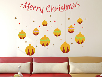 Remer 72 cm Merry chrisms wallsticker Self Adhesive Sticker(Pack of 1)