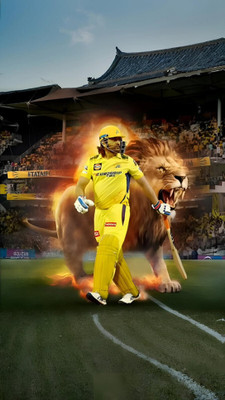 swaroopa 16.5 inch Thala Dhoni A3 size non tearable sticker Self Adhesive Sticker(Pack of 1)
