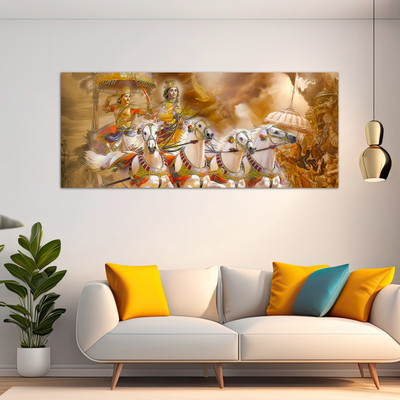 WallDaddy 40 cm Wallpaper For Walls Mahabharat Wall Stickers For Bedroom Wall Posters Big Size Self Adhesive Sticker(Pack of 1)