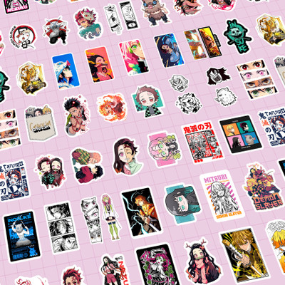 Faztroo 5 inch 51 Demon Slayer Trendy Stickers – 5cm Demon Slayer Stickers for Laptop, Journals Reusable Sticker(Pack of 30)