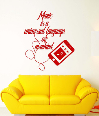 SnappyVinyl 27 cm Quote MP3 Player Language Of Self Adhesive Sticker(Pack of 1)