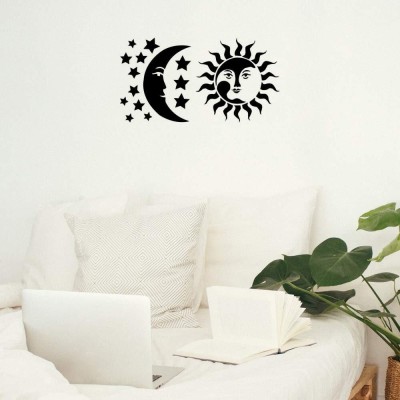 SnappyVinyl 29 cm Sun Moon Stars Wall Decals, Easy to Apply Self Adhesive Sticker(Pack of 1)