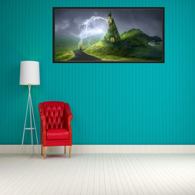 Decoar Nirmal 9 inch Fairy forest house wall sticker size (18x9 inch) Self Adhesive Sticker(Pack of 1)
