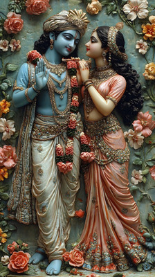 swaroopa 16.5 inch Radha krisha A3 size non tearable sticker Self Adhesive Sticker(Pack of 1)