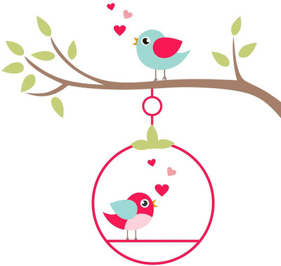WALLARSH 70 cm Tree with cage Self Adhesive Sticker(Pack of 1)