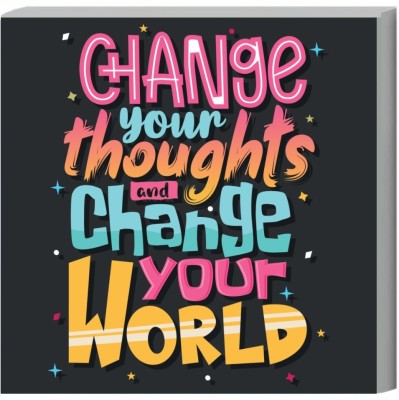 voorkoms 20 cm Change Your Thoughts and Change Your World Sunboard Best Quotes 8x8 Inch Self Adhesive Sticker(Pack of 1)