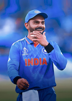Dumdic 30 cm Nice Smile Virat Kohli A4 Strong Self Adhesive Sticker(Pack of 1)