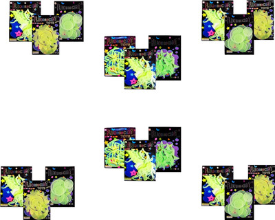 Kartual 5 cm Fun Return Gift Kids Glow In Dark Room Stickers-Green Glow in the Dark Sticker(Pack of 18)