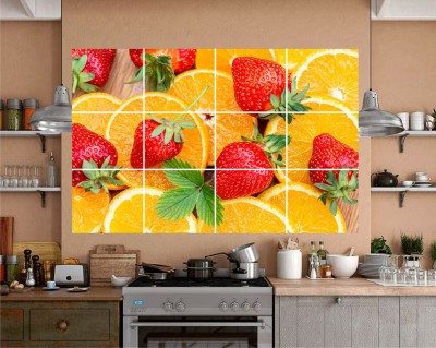 Kanha Enterprises 18 inch cut orange strewberry ( pvc vinyl covering area 18 Inch X 30 Inch ) Self Adhesive Sticker(Pack of 1)