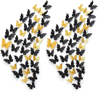 xtore 20.32 cm 3d Metallic Finish Flocked Reusable Sticker(Pack of 12)