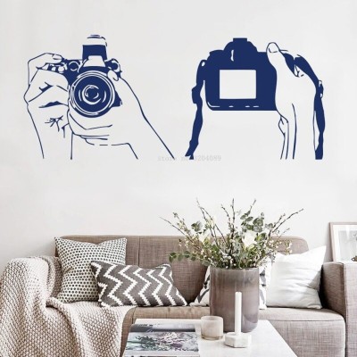 Xskin 70 cm Photo Camera Wall Decals Hand in Hands Self Adhesive Sticker(Pack of 1)