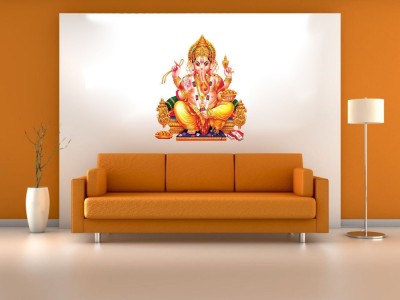 Decor Villa 50 cm Wall Sticker (Lord ganesha sitting,Surface Covering Area -58 x 50 cm) Removable Sticker(Pack of 1)