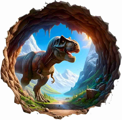 Ajay craft 45 cm dinosaur 3d new designs wall sticker Self Adhesive Sticker(Pack of 1)