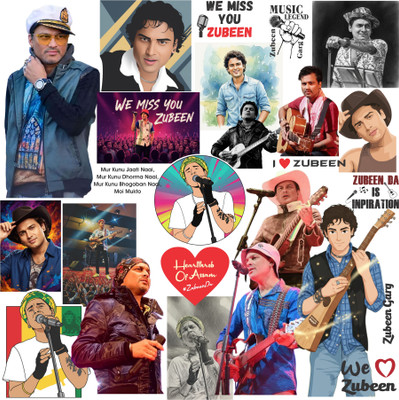 ONPRINT 10 cm Zubeen Garg Legend High Quality Vinyl Sticker For Bike, Car, Laptop Self Adhesive Sticker(Pack of 25)