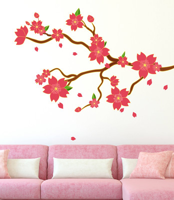 Littlebuds 105 cm Red Tree Removable Sticker(Pack of 1)
