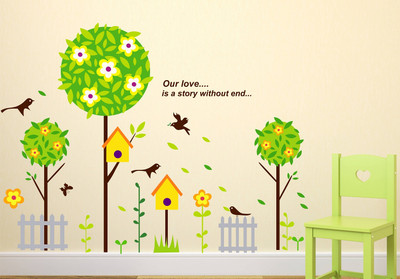 MIIKOR 135 cm Tree | Non-Reusable Stickers Self Adhesive Sticker(Pack of 1)