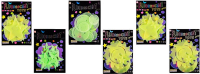 Kartual 5 cm Glow In Dark Stickers As Return Gift For Kids Room Décor-Green Glow in the Dark Sticker(Pack of 6)