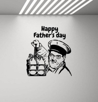 SnappyVinyl 62 cm Happy Father's Day Wall Self Adhesive Sticker(Pack of 1)
