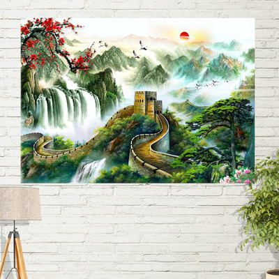 Bnezz 100 cm Wallpaper For Walls Great Wall Of China Wall Stickers For Bedroom Wall Posters Self Adhesive Sticker(Pack of 2)