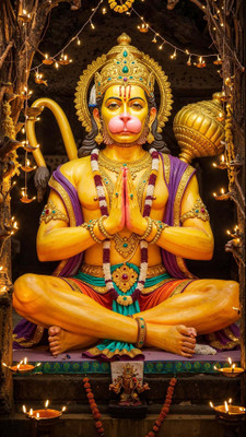 swaroopa 16.5 inch Hanuman ji Sticker Self Adhesive Sticker(Pack of 1)