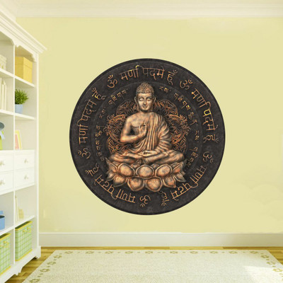 DivineDesigns 61 cm Gautam Buddha Self Adhesive Sticker(Pack of 1)