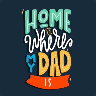 surmul 20 cm Home Is Where My Dad Is Frame - Heartwarming Home Décor 8x8 Inch Self Adhesive Sticker(Pack of 1)