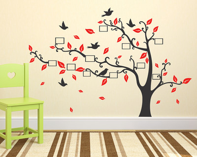 fuzzy 100 cm Tree Self Adhesive Sticker(Pack of 1)