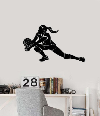 SnappyVinyl 30 cm Player Teen Girl Sports Art Room Self Adhesive Sticker(Pack of 1)