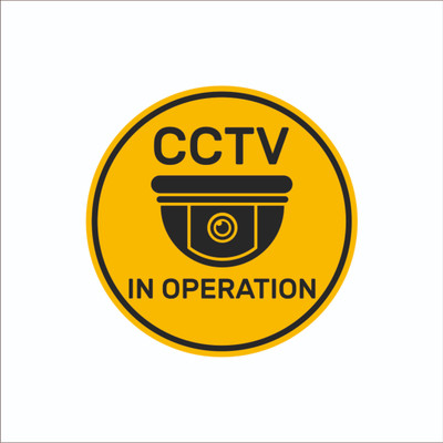 ShipShape 11.94 cm CCTV IN OPERATION Removable Sticker(Pack of 1)