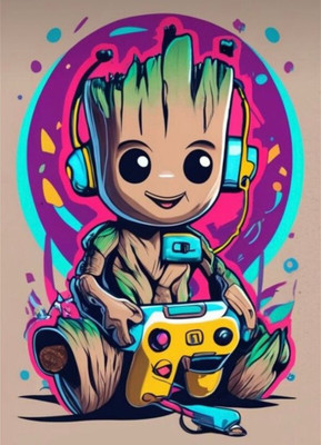 swaroopa 16.5 inch Groot Sticker Self Adhesive Sticker(Pack of 1)