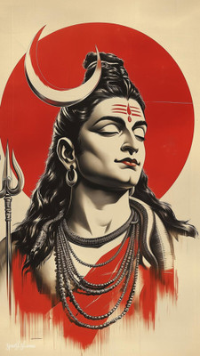 swaroopa 16.5 inch Shiv Shankar mahadev A3 size non tearable sticker Self Adhesive Sticker(Pack of 1)