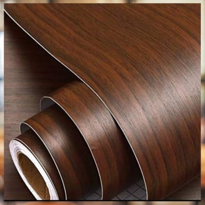 A1 Decor 2926 cm PVC Wooden Wallpaper Sticker -Dark Brown-24X96 Inch Self Adhesive Sticker Self Adhesive Sticker(Pack of 1)