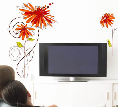 MIIKOR 110 cm Sunflower | Non-Reusable Stickers Self Adhesive Sticker(Pack of 1)