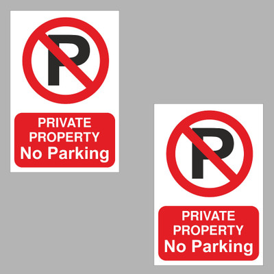 OMAXX INDIA 12 inch No Parking Vinyl Sticker Board for Office, Shop, Society & Driveway Control Self Adhesive Sticker(Pack of 2)