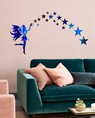 ShobhaDecor 30 cm Star Fairy 3D Mirror acrylic wall sticker Self Adhesive Sticker(Pack of 1)