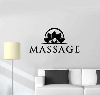 SnappyVinyl 30 cm Spa Salon Lotus Relaxing Self Adhesive Sticker(Pack of 1)