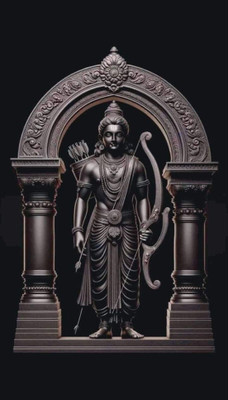 swaroopa 16.5 inch Ram Jai shri ram A3 size non tearable sticker Self Adhesive Sticker(Pack of 1)