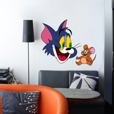 Krishna Sticker 60 cm Tom and Jerry Cartoon Self Adhesive Sticker(Pack of 1)