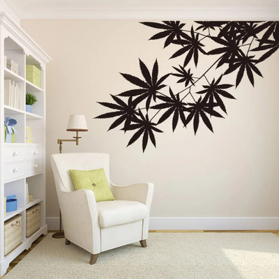 Xskin 79 cm Tree Leaf Plant Weed Skun Hash Self Adhesive Sticker(Pack of 1)