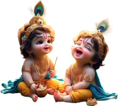 RUHIDECOR 50 inch RD619 Baby Cute Bal Gopal Krishna Laughing Self Adhesive Sticker(Pack of 1)