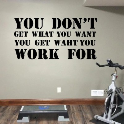 SnappyVinyl 115 cm Gym Office Inspirational Quote Self Adhesive Sticker(Pack of 1)