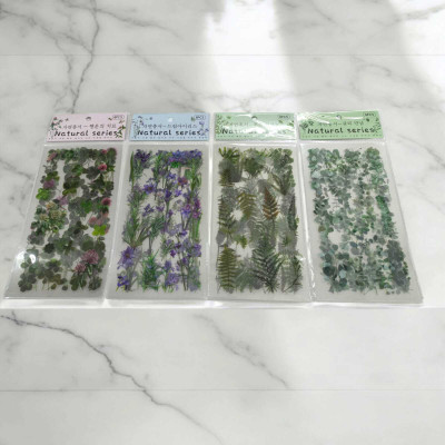 TD Creations 23 cm Leave style stickers0014 Removable Sticker(Pack of 4)