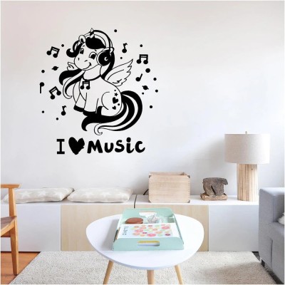 SnappyVinyl 45 cm I love Music, Wall Sticker PVC Vinyl Self Adhesive Sticker(Pack of 1)