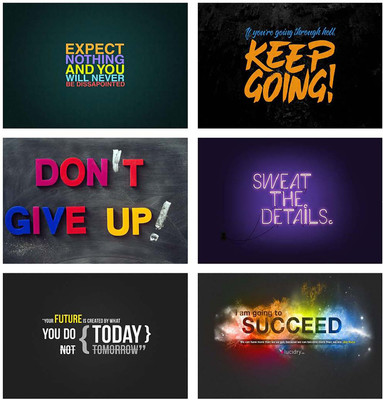 RKDECOR 30.48 cm Motivational Quotes Poster for Room Home office Gym Wall Decor (Size12x18 In)S37 Self Adhesive Sticker(Pack of 6)