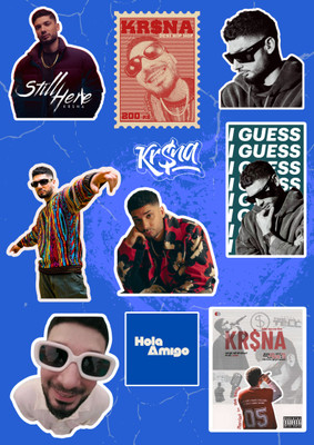 GENZ 5 cm Krsna Self Adhesive Sticker(Pack of 30)