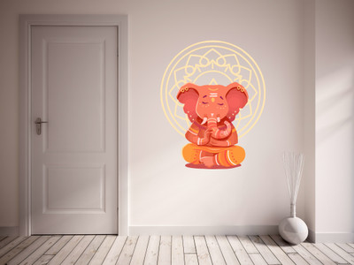 Wallzone 55 cm Lord Ganesh|Vinayagar|Decorative For Home|Removable Self Adhesive Sticker(Pack of 1)