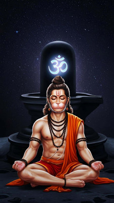 swaroopa 16.5 inch Hanuman ji Sticker Self Adhesive Sticker(Pack of 1)
