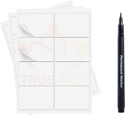 True-Ally 5 cm Waterproof Vinyl Stickers(No Residue) for Mason Jars Glass Bottles Self Adhesive Sticker(Pack of 160)