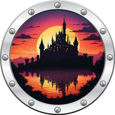SoFFXia 18 inch Castle Silvery Decorative Walll Stickers for Living Room EDD_WS_14075 Self Adhesive Sticker(Pack of 1)