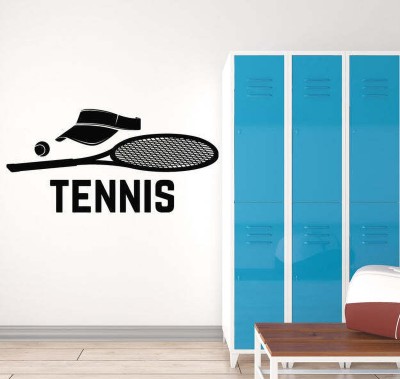 SnappyVinyl 33 cm Game Tennis Emblem Sports Club Self Adhesive Sticker(Pack of 1)